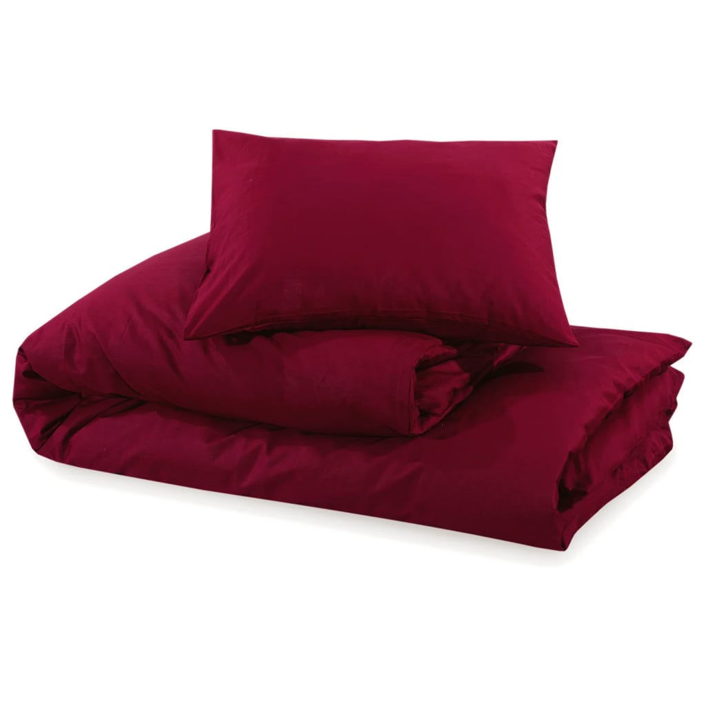 Duvet Cover Set Bordeaux Red 135x200 cm Lightweight Microfiber