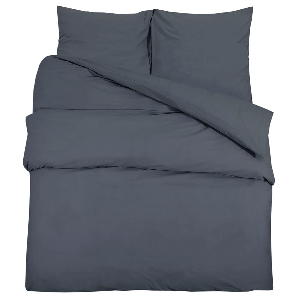 Parure de lit anthracite 135x200 cm coton