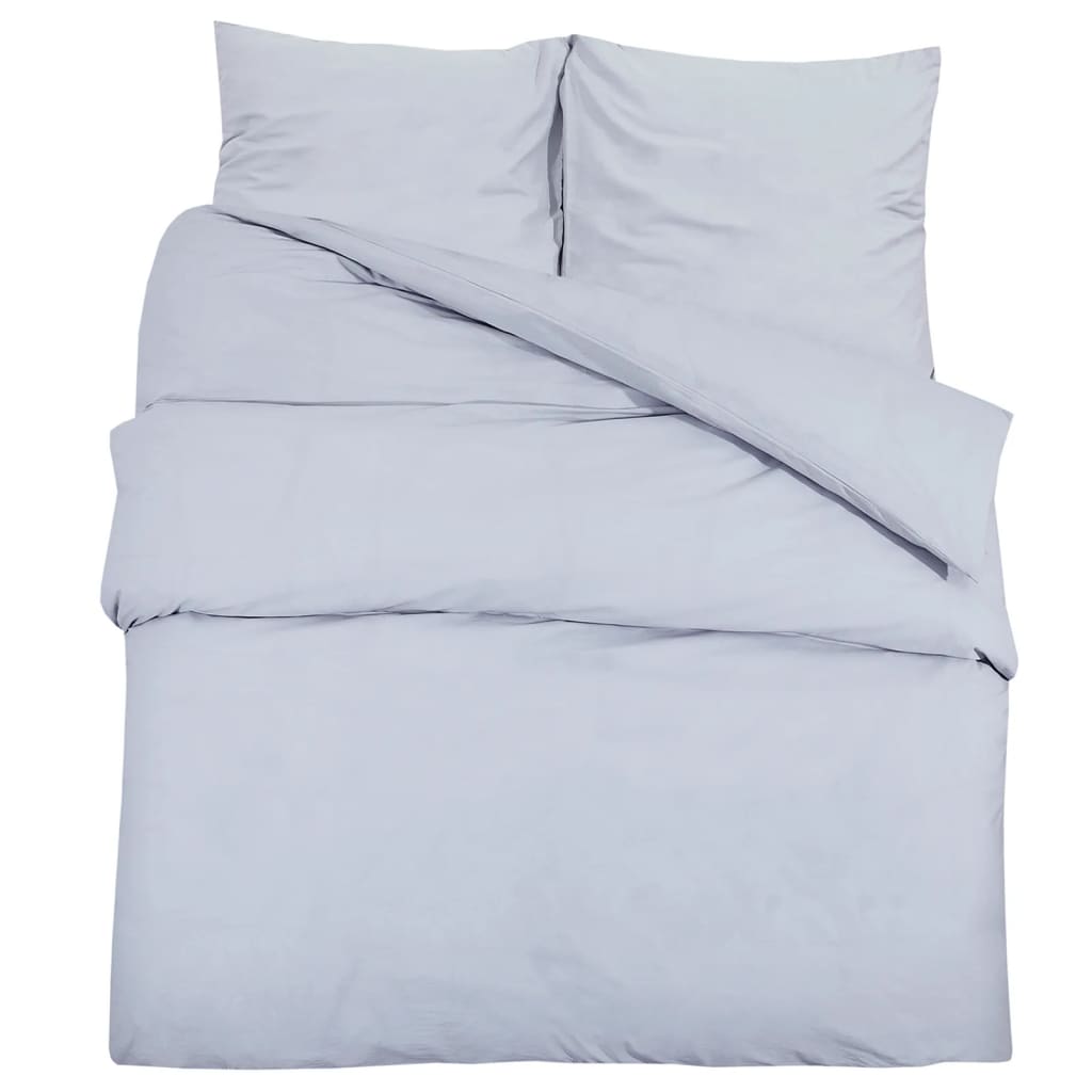 Grey Bedding Set 200x220 cm Cotton