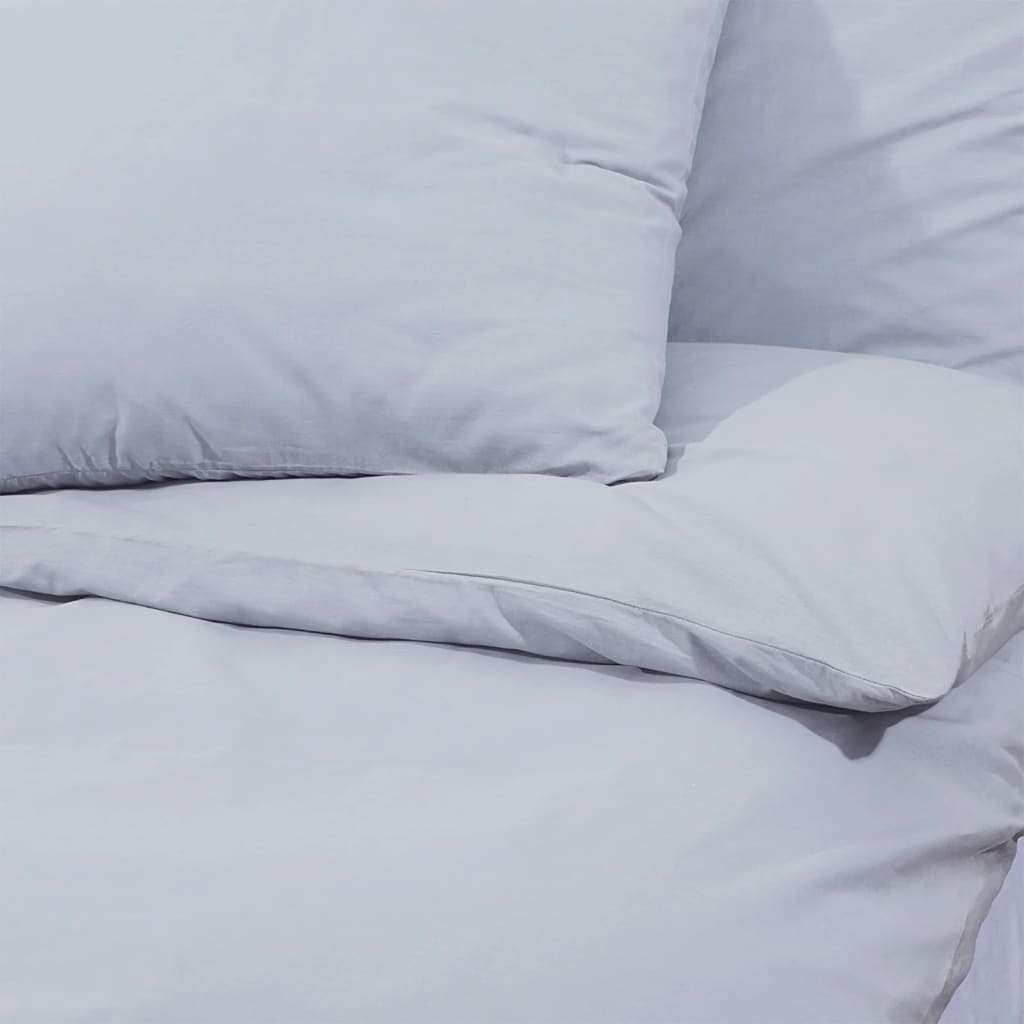 Grey Bedding Set 200x220 cm Cotton