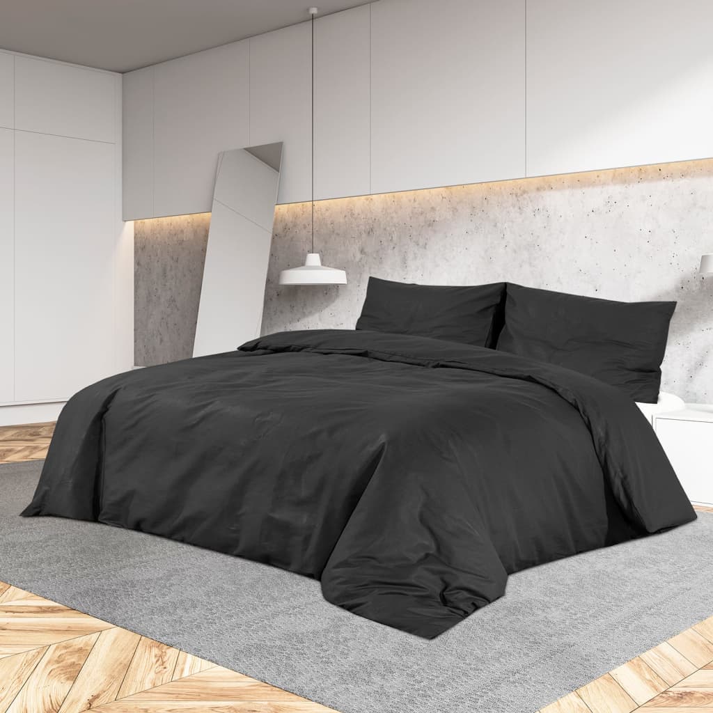 Bedding set black 135x200 cm cotton