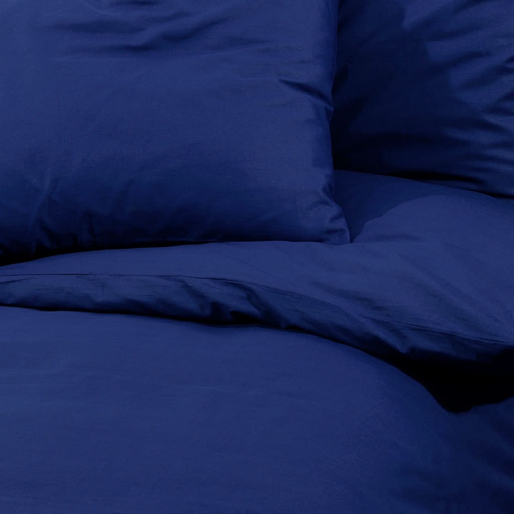 Bettwäsche-Set Marineblau 200x220 cm Baumwolle