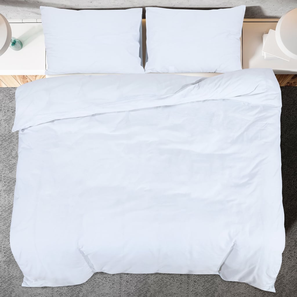 Parure de lit blanche 200x200 cm en coton