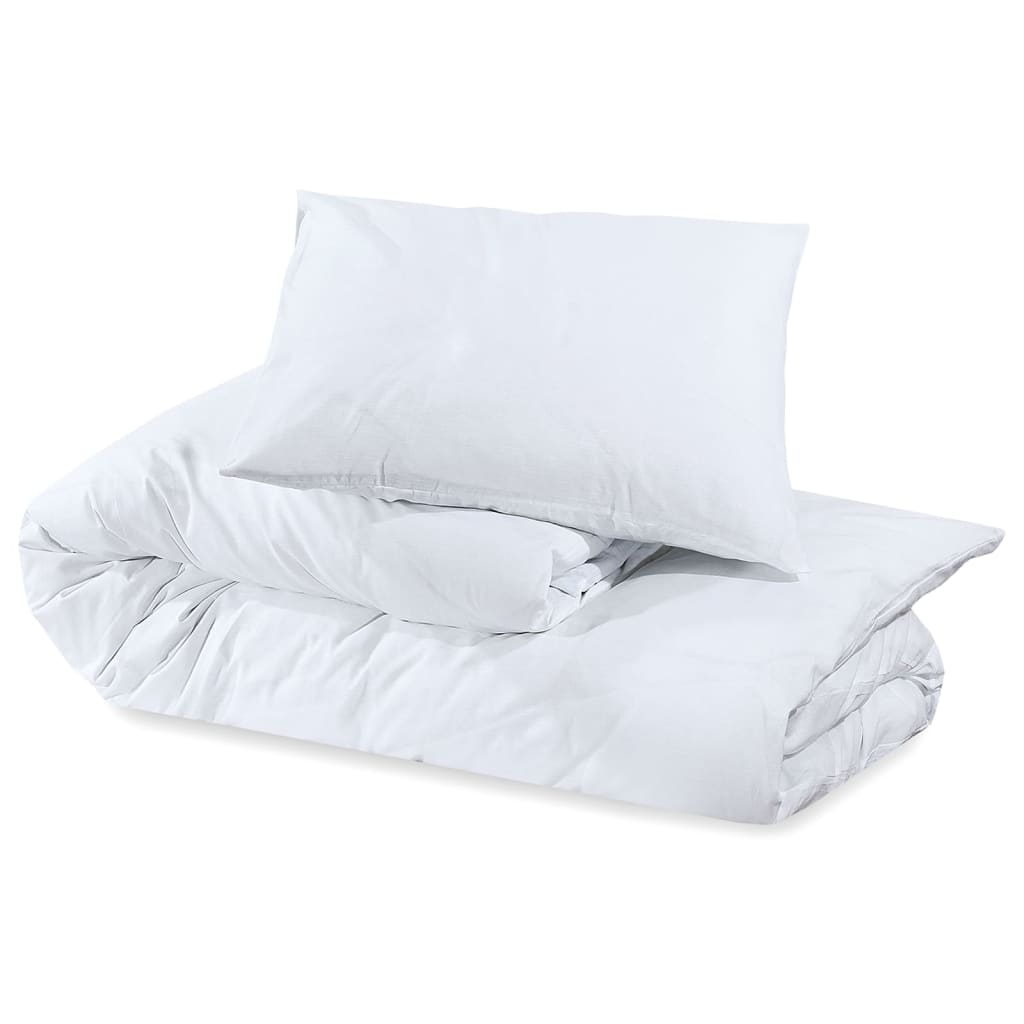 Parure de lit blanche 200x200 cm en coton