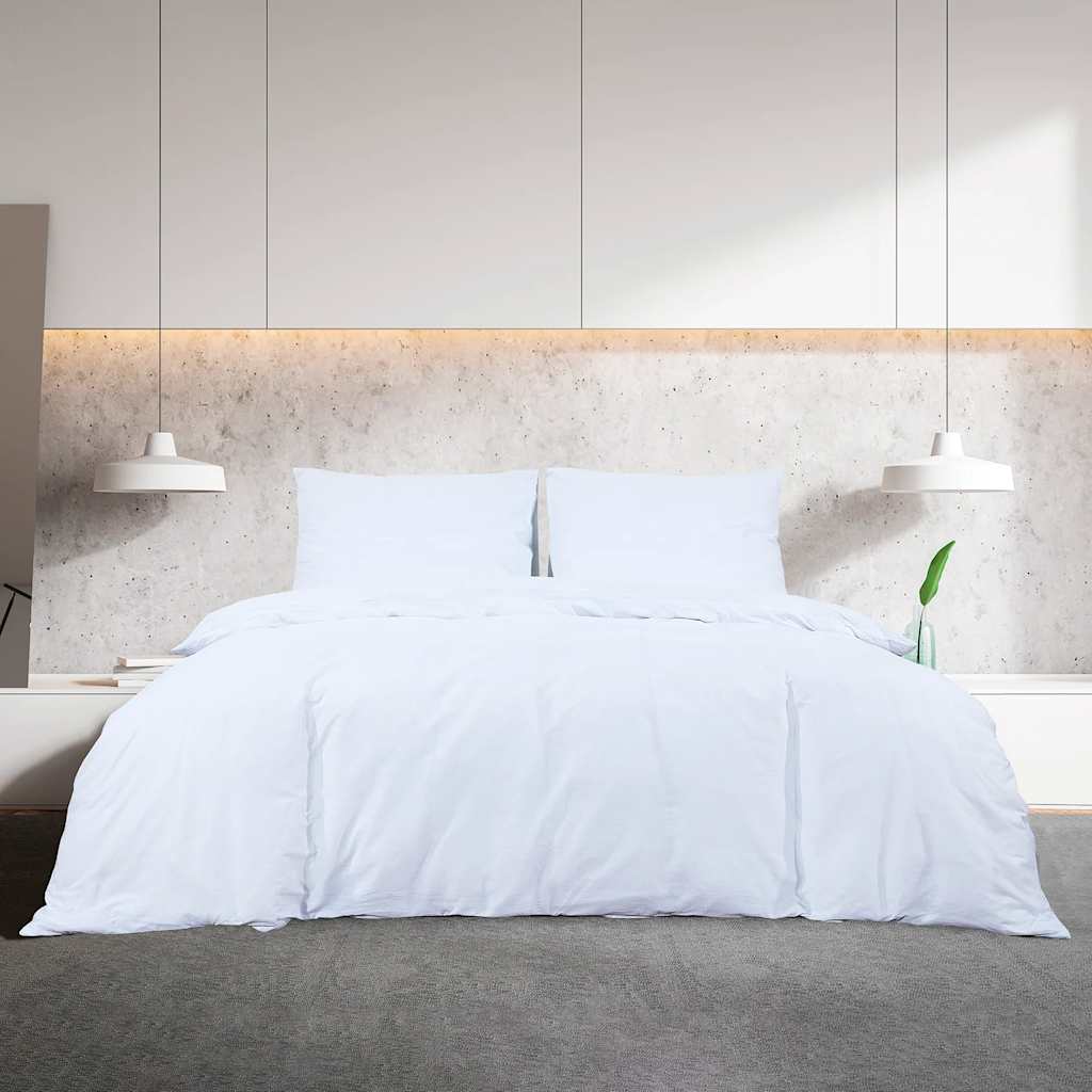 Bed Linen Set White 260x240 cm Cotton