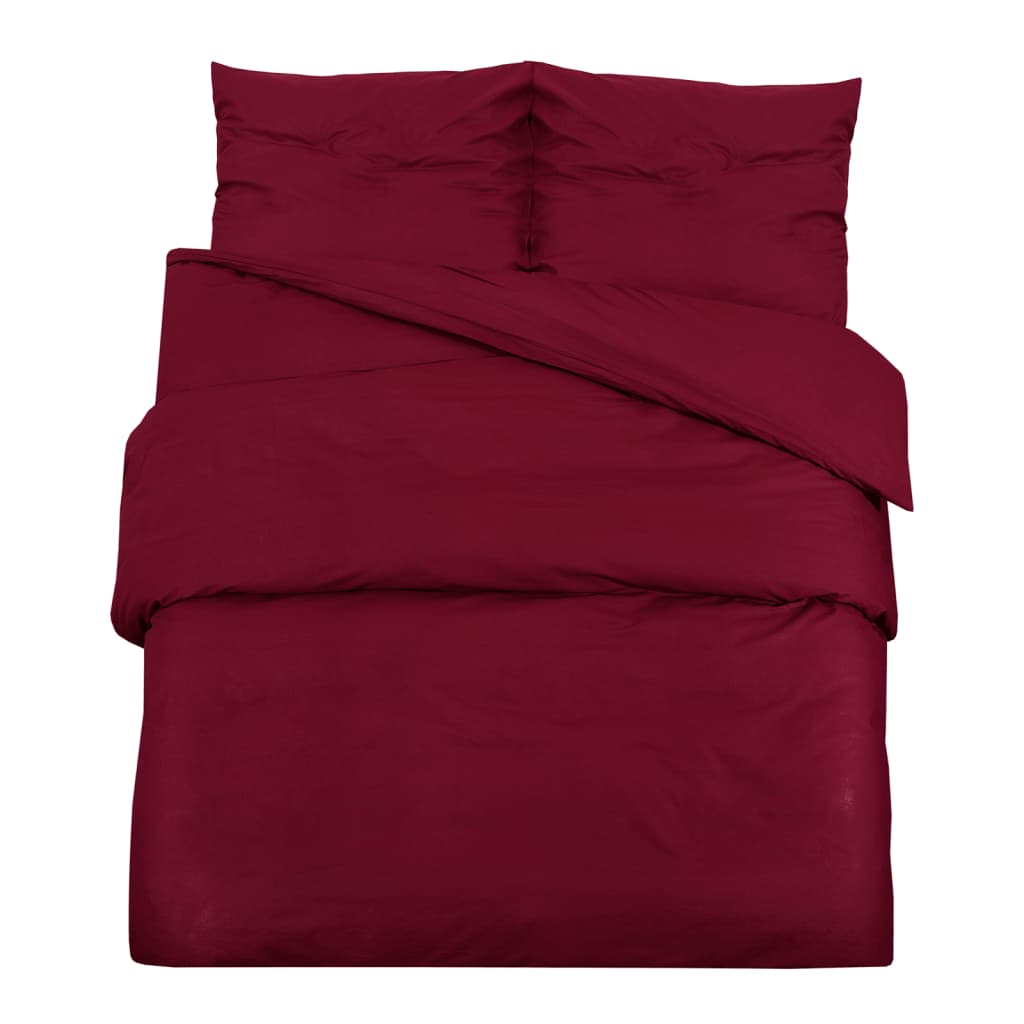 Bed Linen Set Bordeaux Red 140x200 cm Cotton
