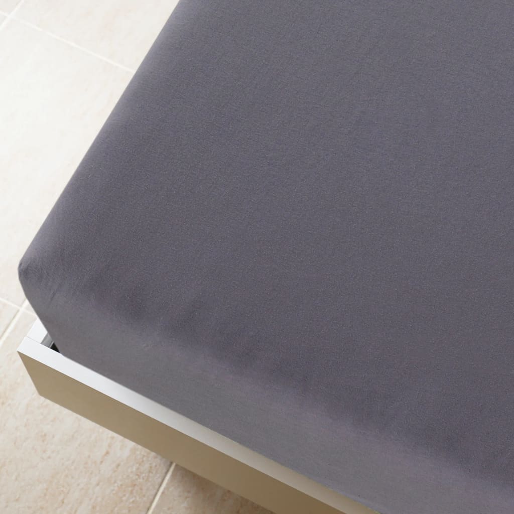Fitted Sheet Jersey Anthracite 160x200 cm Cotton
