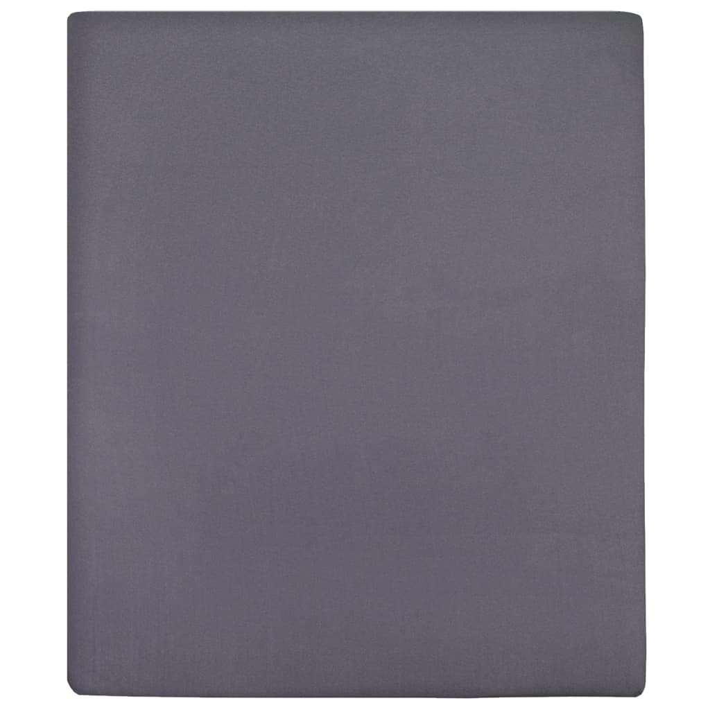 Draps-housses 2 pièces jersey anthracite 180x200 cm coton