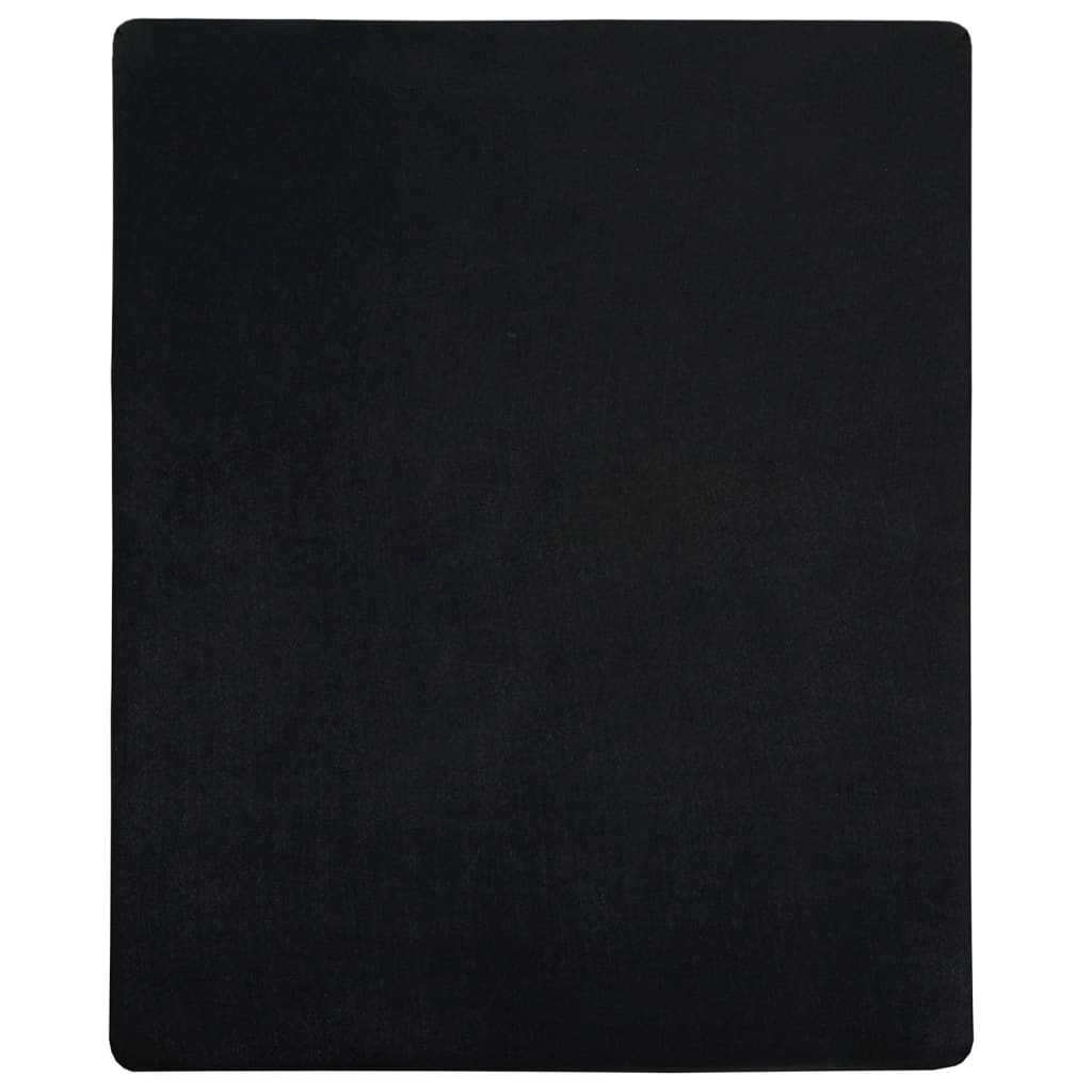 Fitted Sheet Jersey Black 100x200 cm Cotton