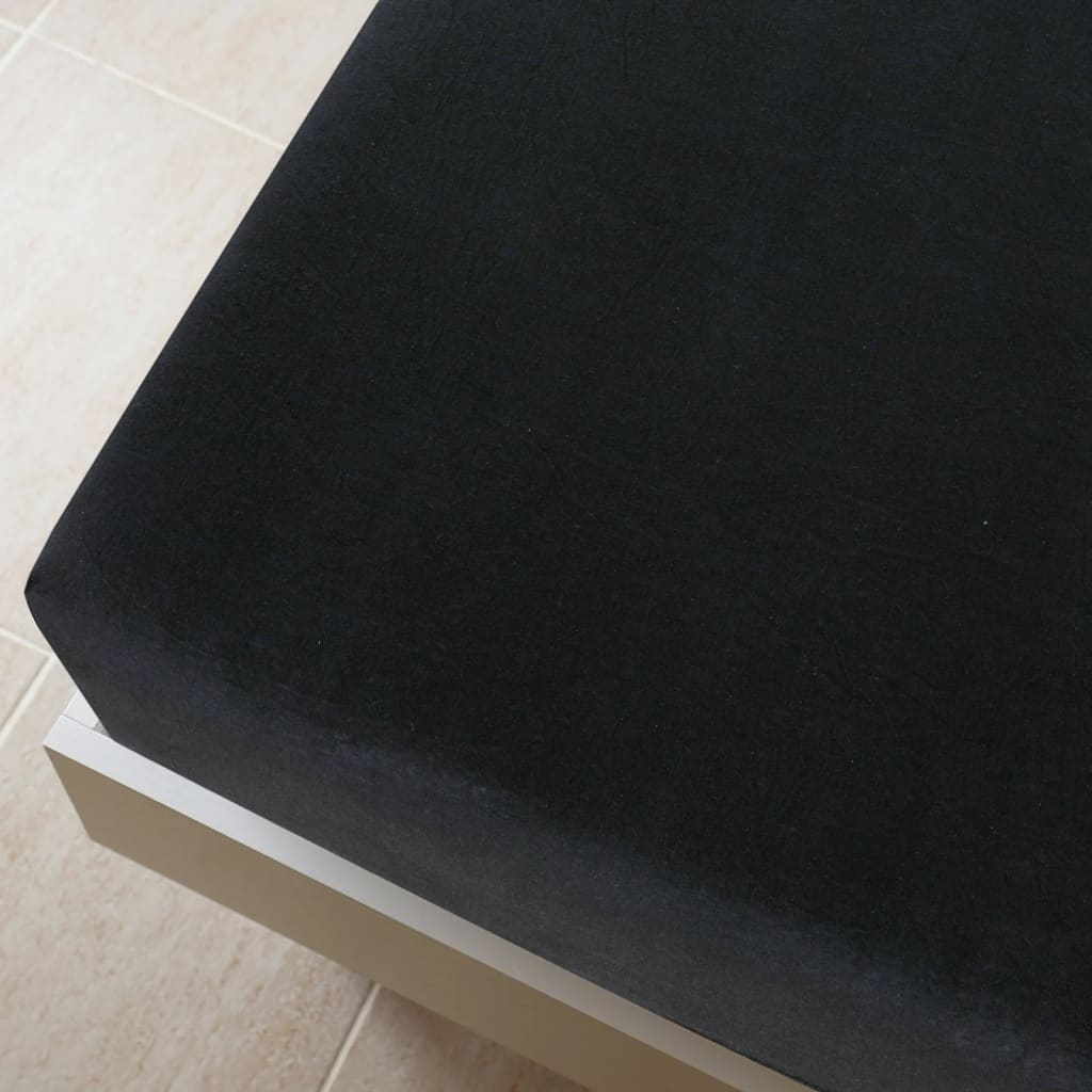 Fitted Sheet Jersey Black 100x200 cm Cotton
