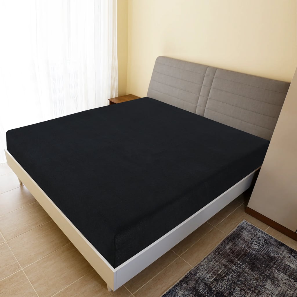 Fitted Sheet Jersey Black 100x200 cm Cotton