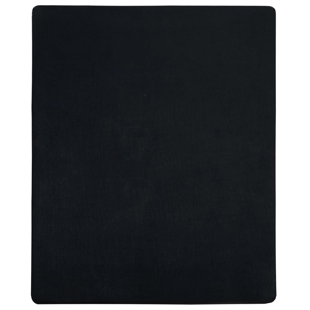 Spannbettlaken 2 Stk. Jersey Schwarz 140x200 cm Baumwolle