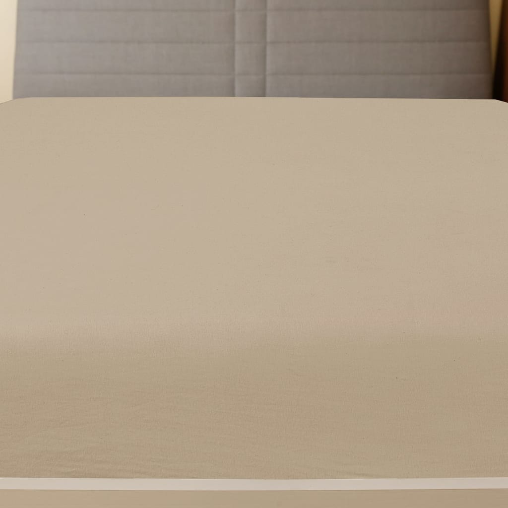 Fitted Sheet Jersey Taupe 100x200 cm Cotton