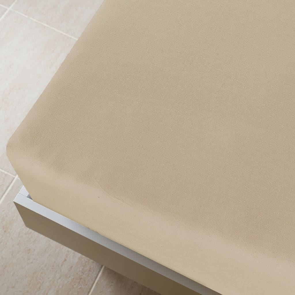 Fitted Sheet Jersey Taupe 100x200 cm Cotton