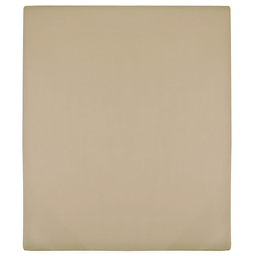 Fitted Sheet Jersey Taupe 140x200 cm Cotton