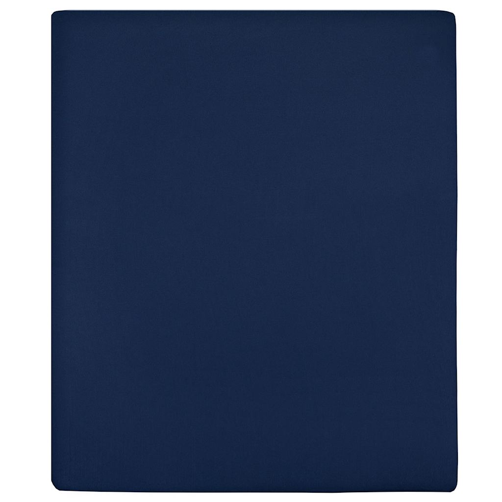 Fitted Sheets 2 pc. Jersey Navy Blue 100x200 cm Cotton