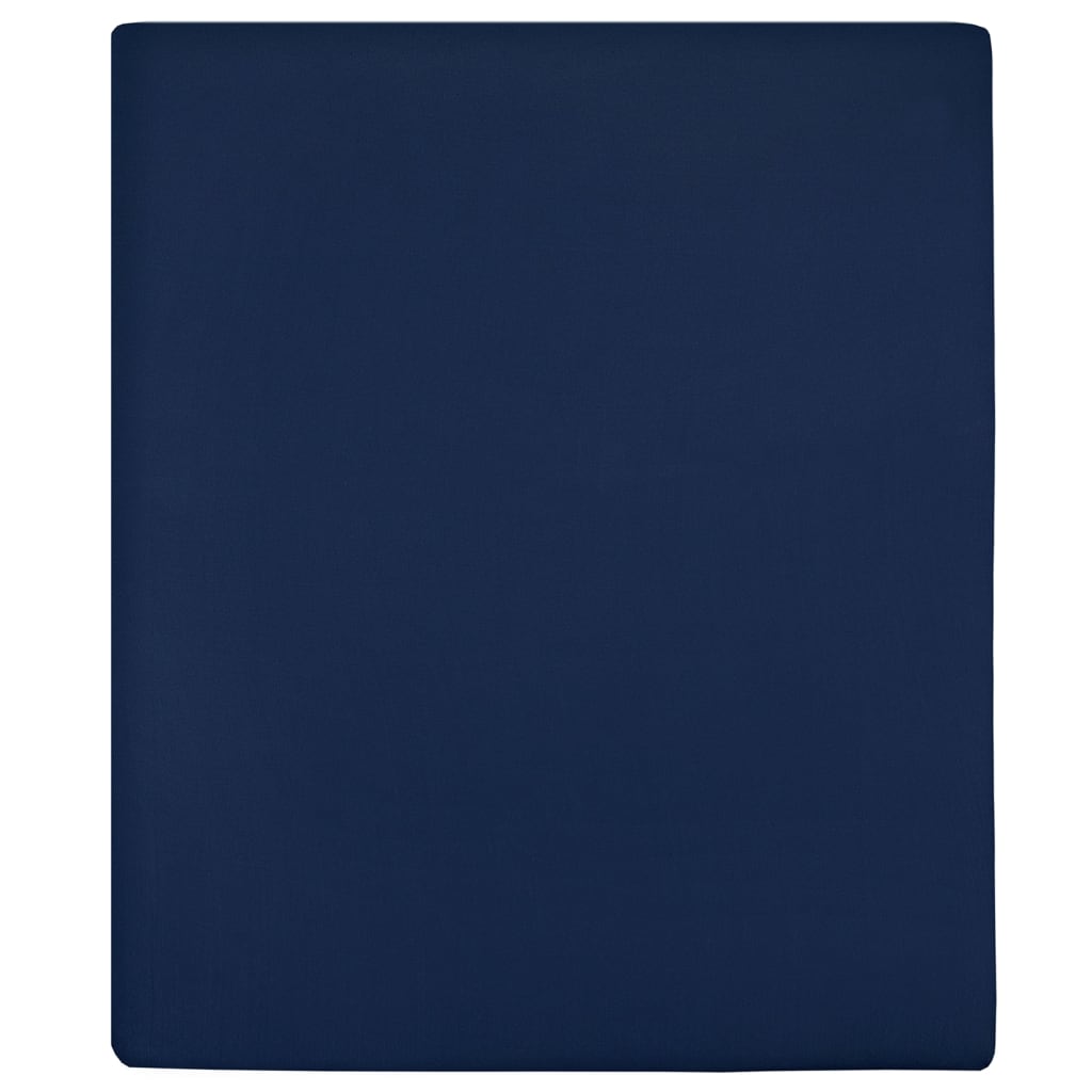 Fitted sheets 2 pcs. Jersey Navy Blue 180x200 cm Cotton