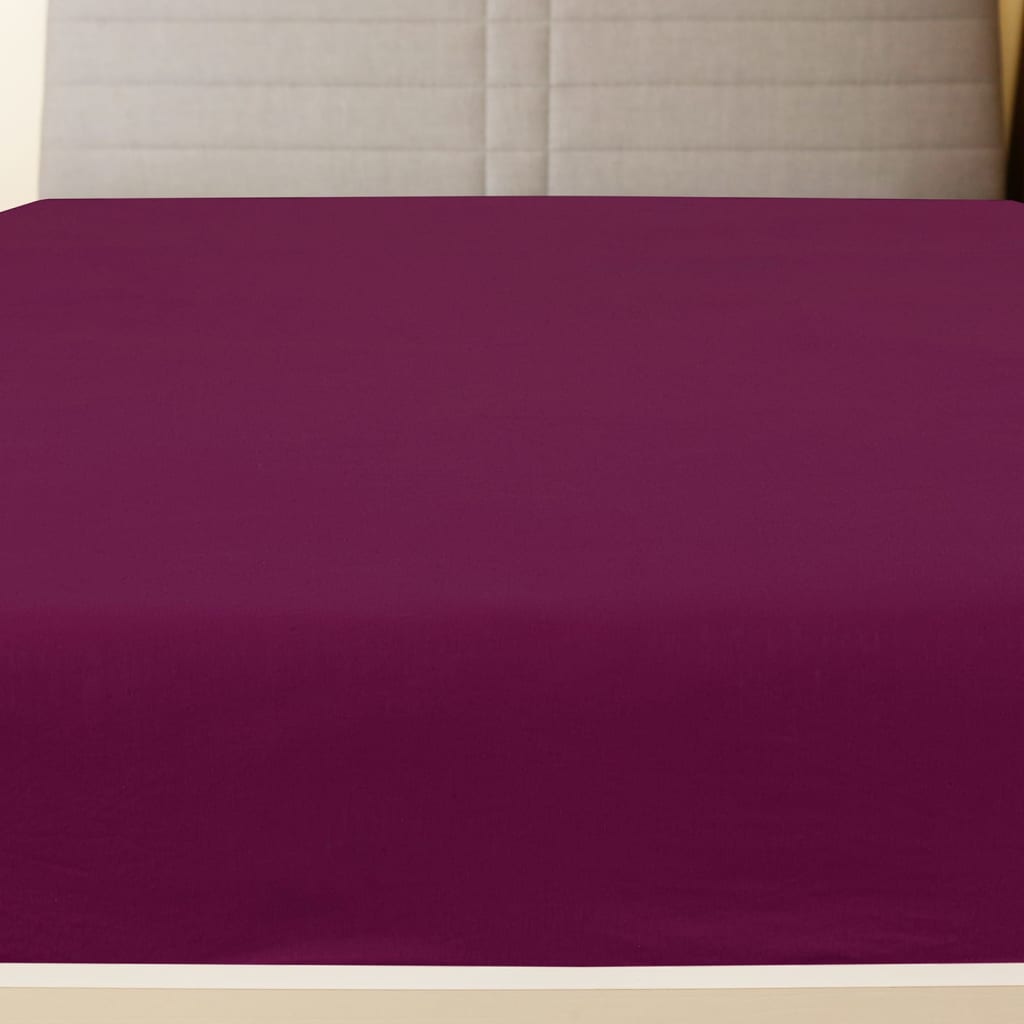Drap-housse Jersey Rouge Bordeaux 100x200 cm Coton