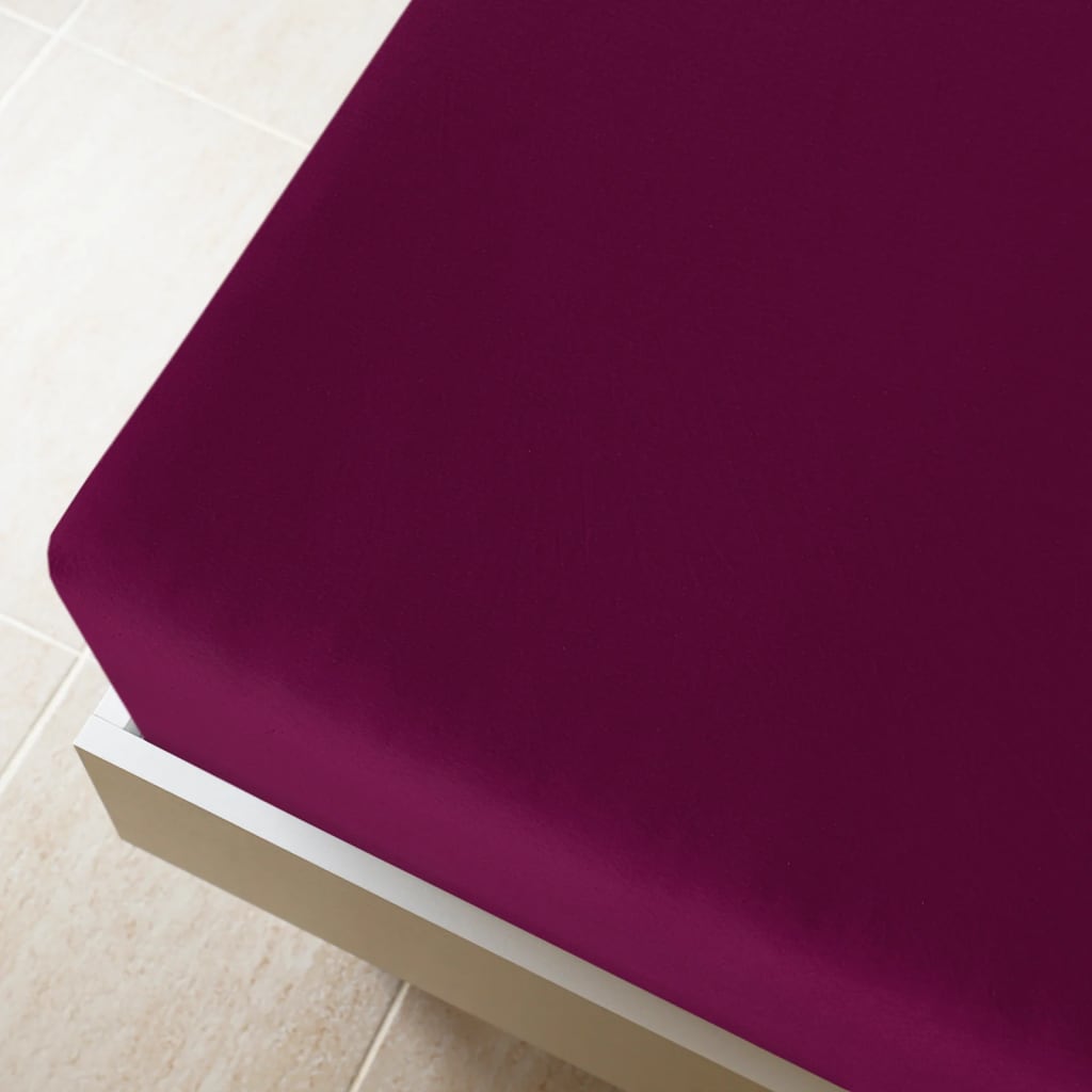 Fitted Sheets 2 pcs. Jersey Burgundy 100x200 cm Cotton