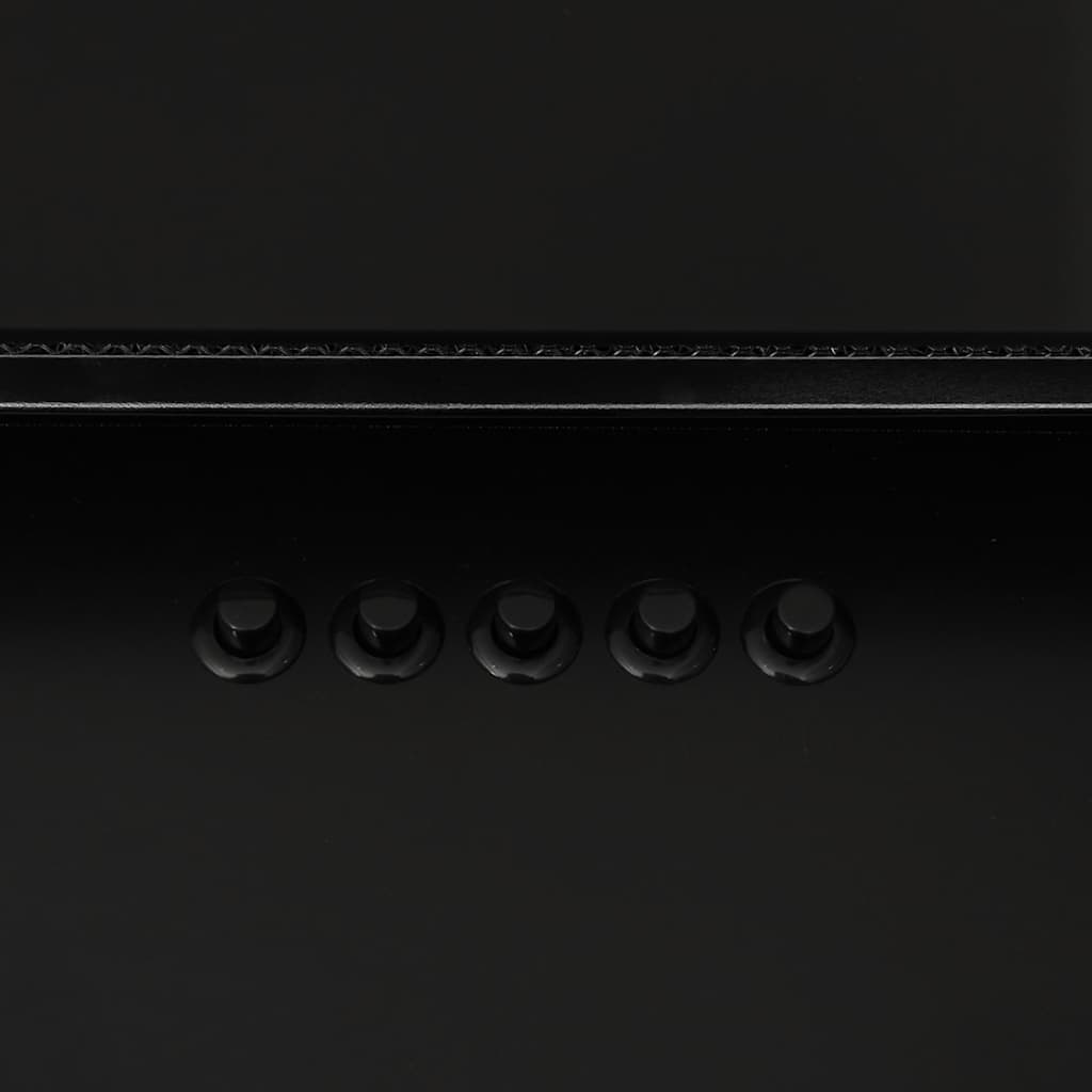 Dunstabzugshaube 60 cm Edelstahl und Hartglas Schwarz