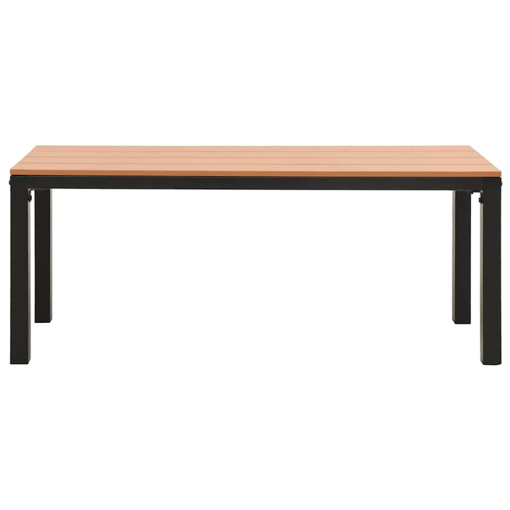 Gartenbank 110 cm Stahl und WPC Braun und Schwarz