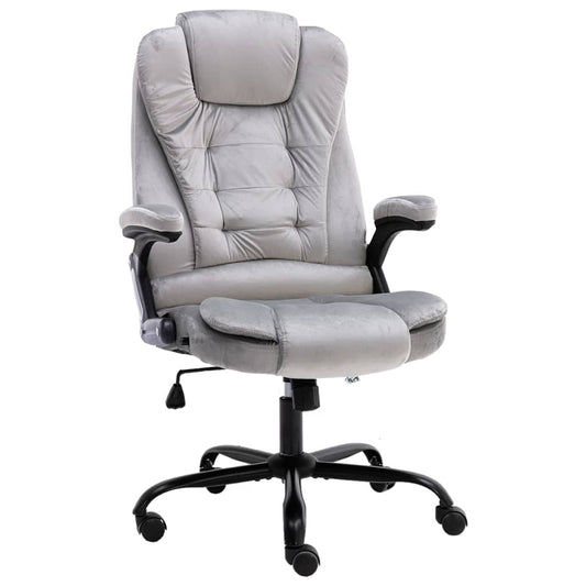 Chaise de bureau gris clair velours
