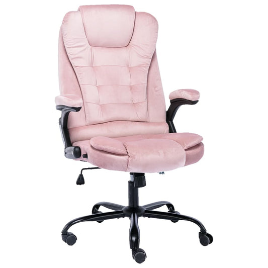 Chaise de bureau velours rose