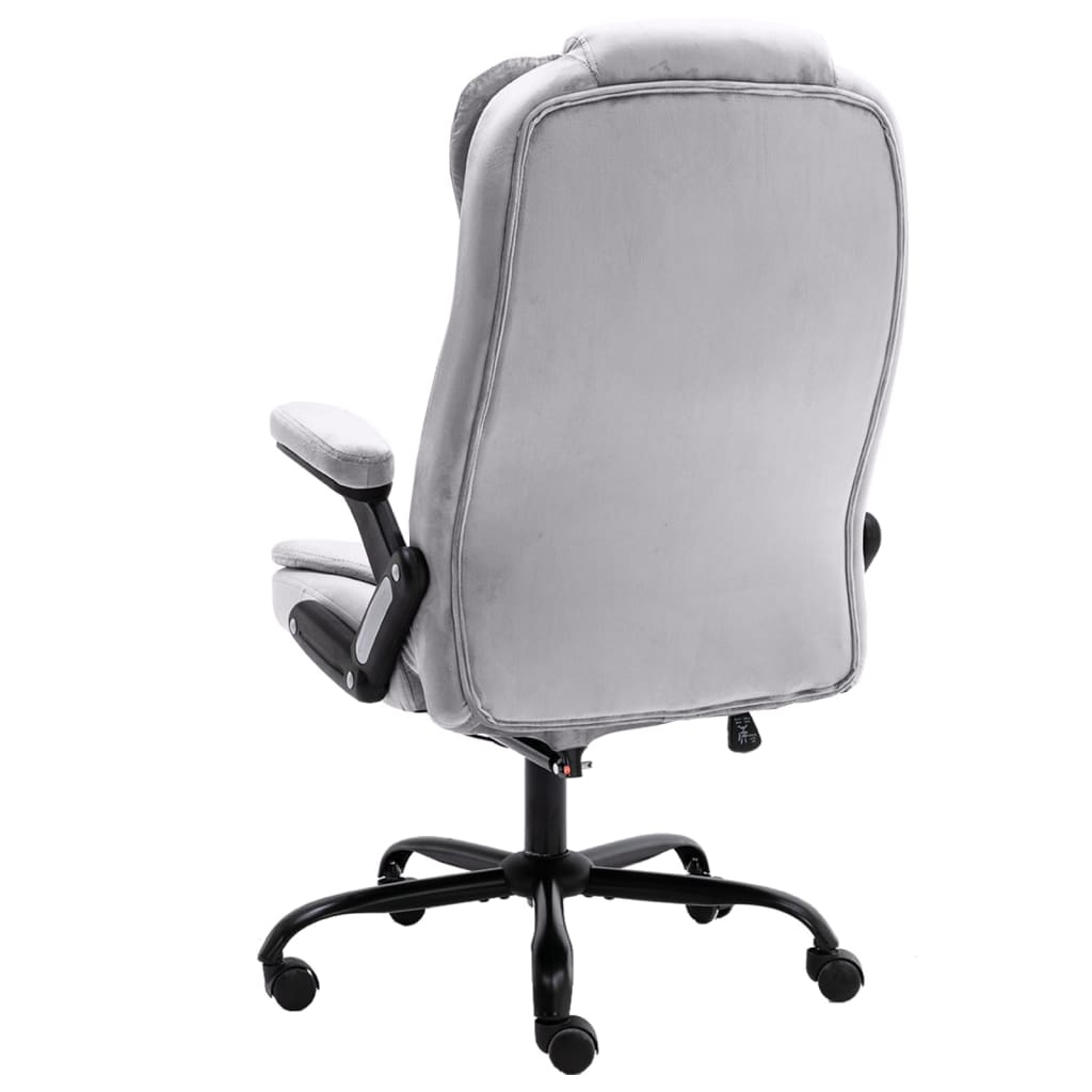Massage Office Chair Light Grey Velvet