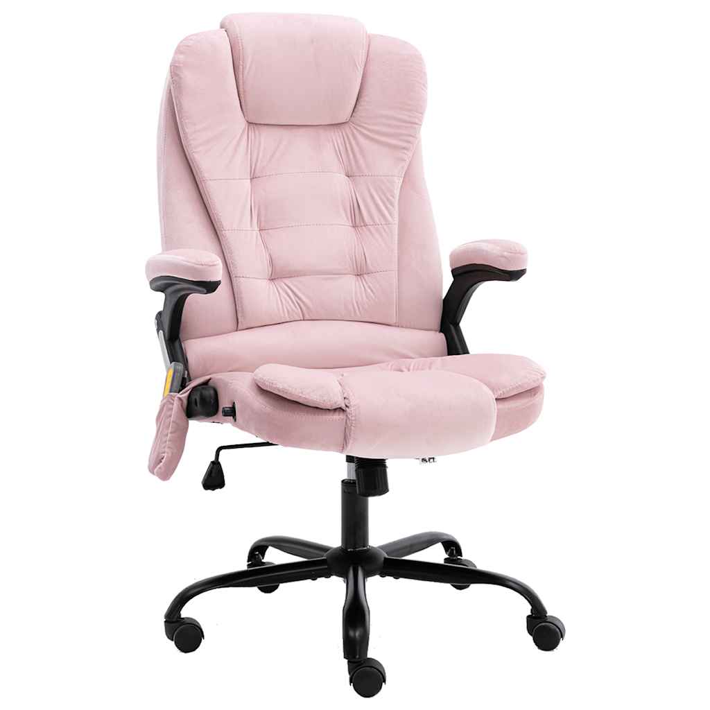 Fauteuil de bureau massant en velours rose
