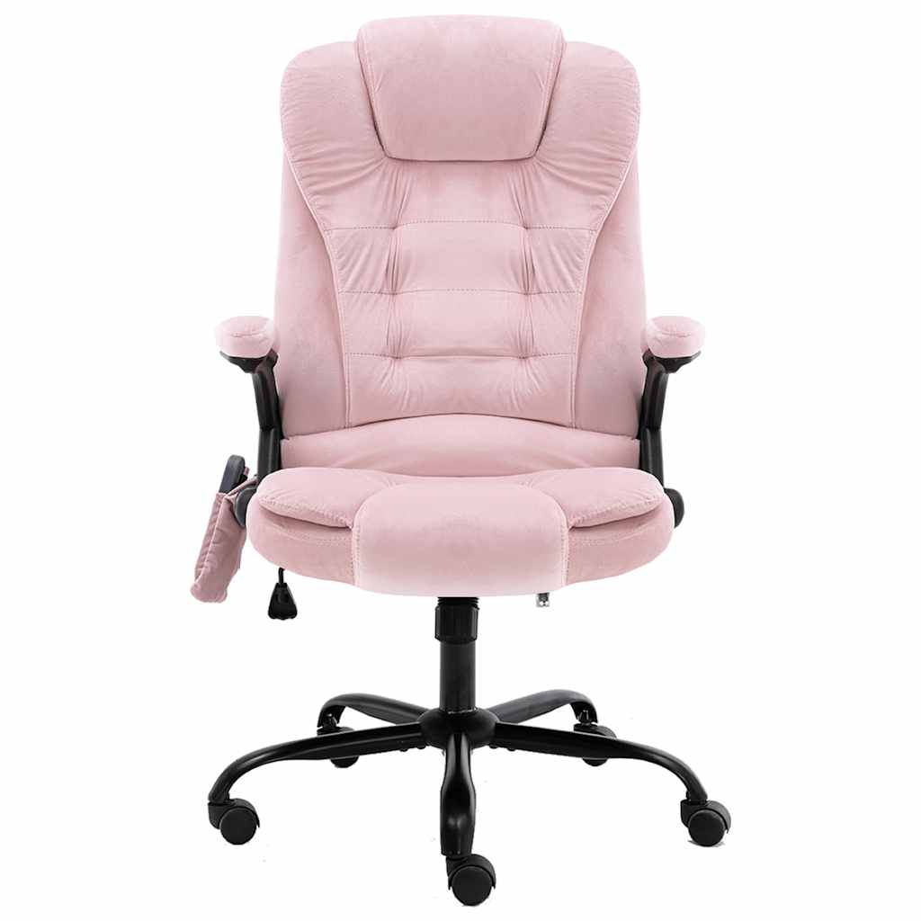 Fauteuil de bureau massant en velours rose