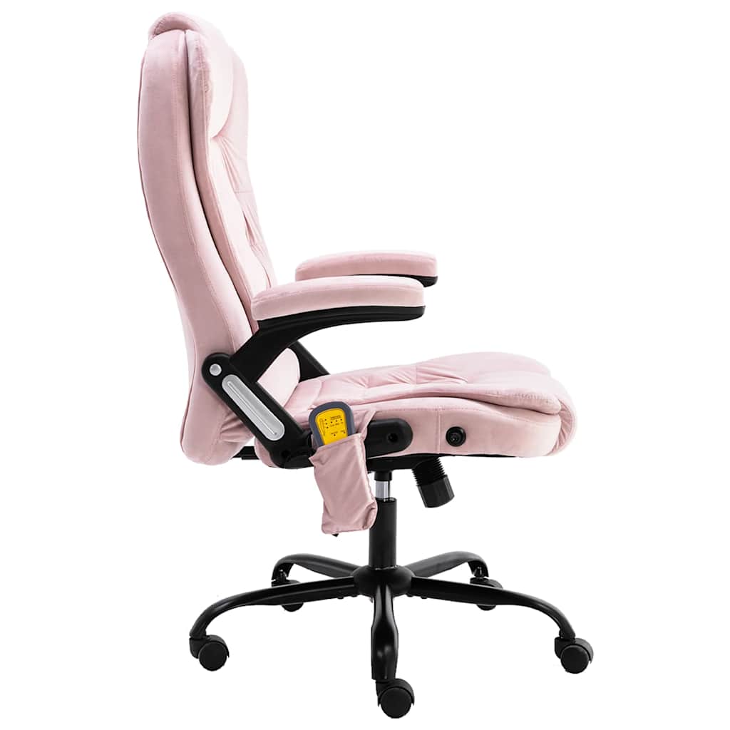 Fauteuil de bureau massant en velours rose