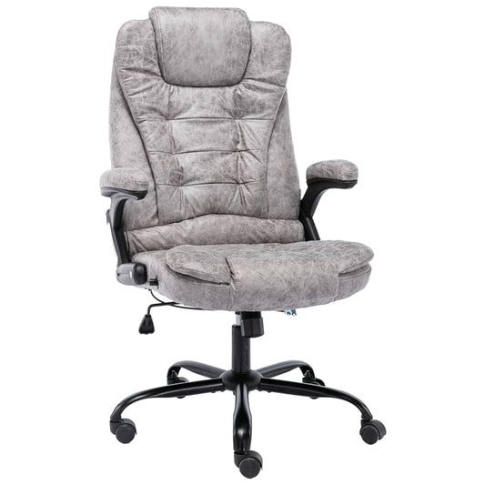 Fauteuil de bureau gris clair aspect daim