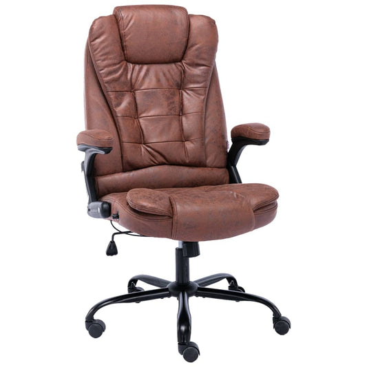 Chaise de bureau aspect daim marron clair