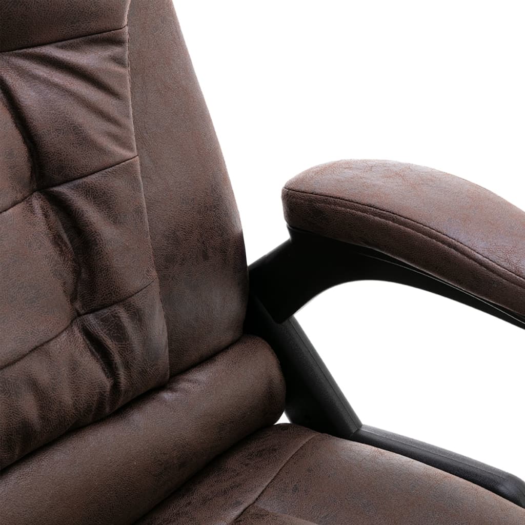 Chaise de bureau aspect daim marron foncé