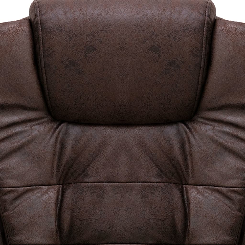 Chaise de bureau aspect daim marron foncé