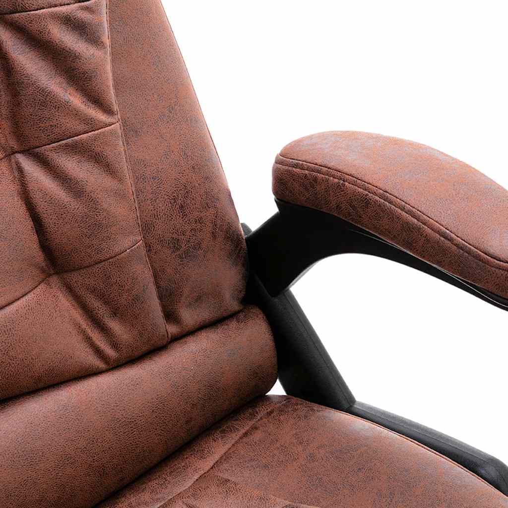 Chaise de bureau massante aspect daim marron clair