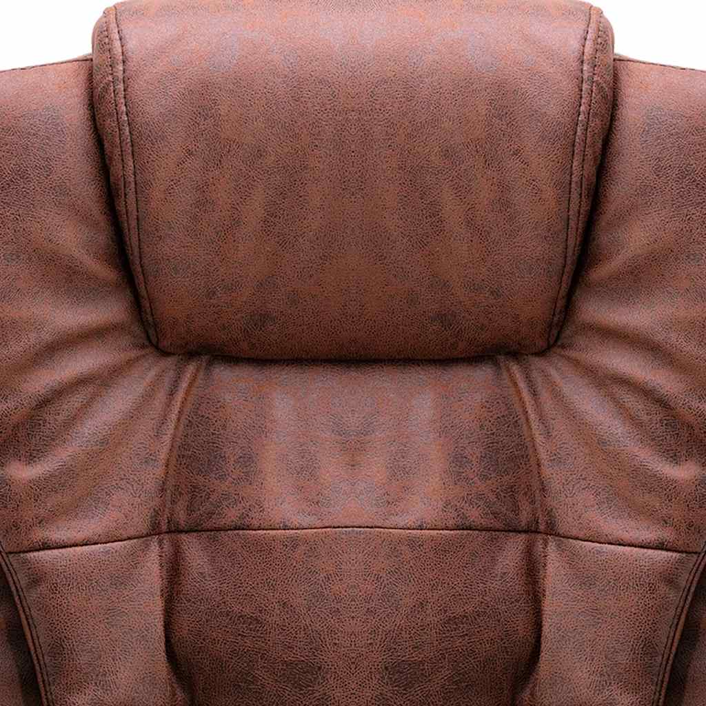 Chaise de bureau massante aspect daim marron clair