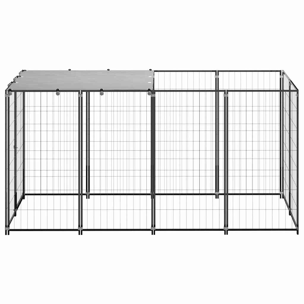 Hundezwinger Schwarz 2,42 m² Stahl