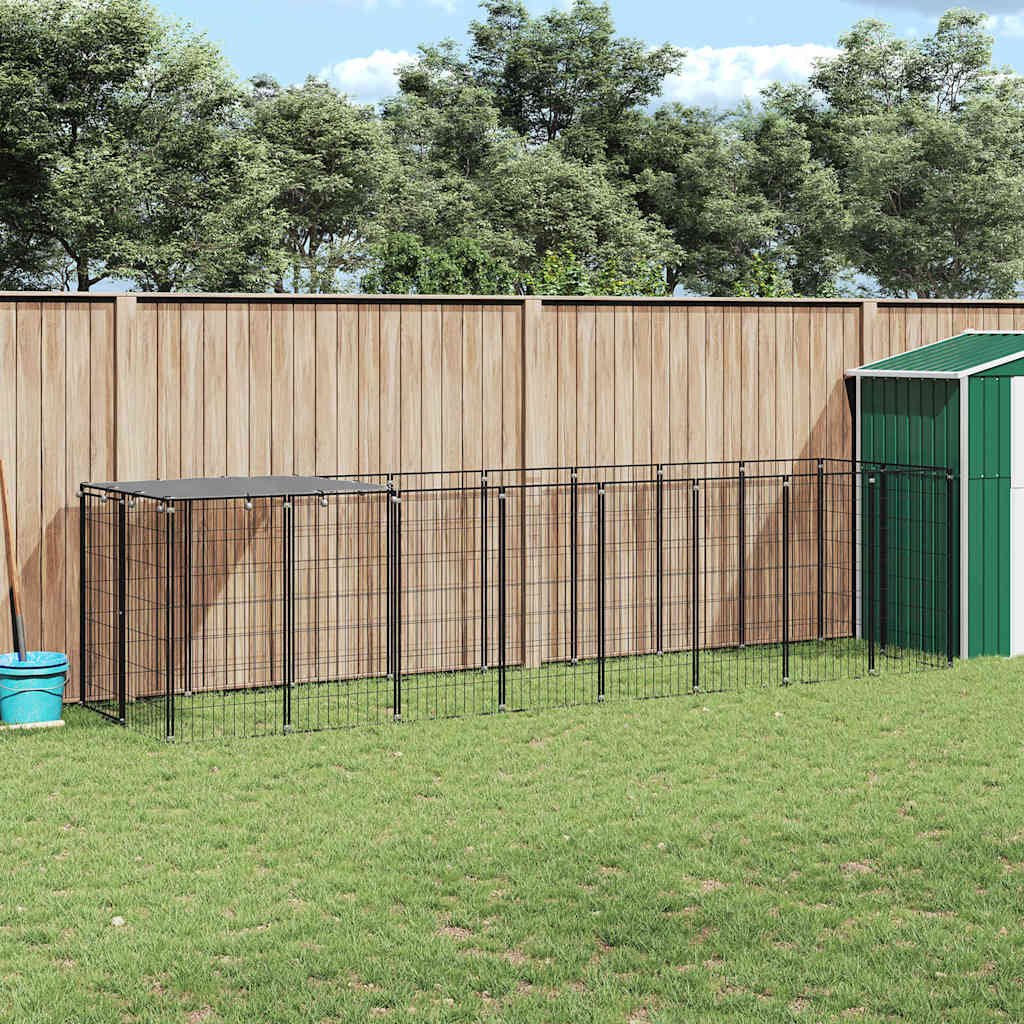 Hundezwinger Schwarz 4,84 m² Stahl