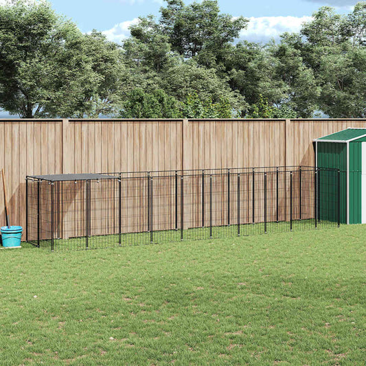 Hundezwinger Schwarz 6,05 m² Stahl