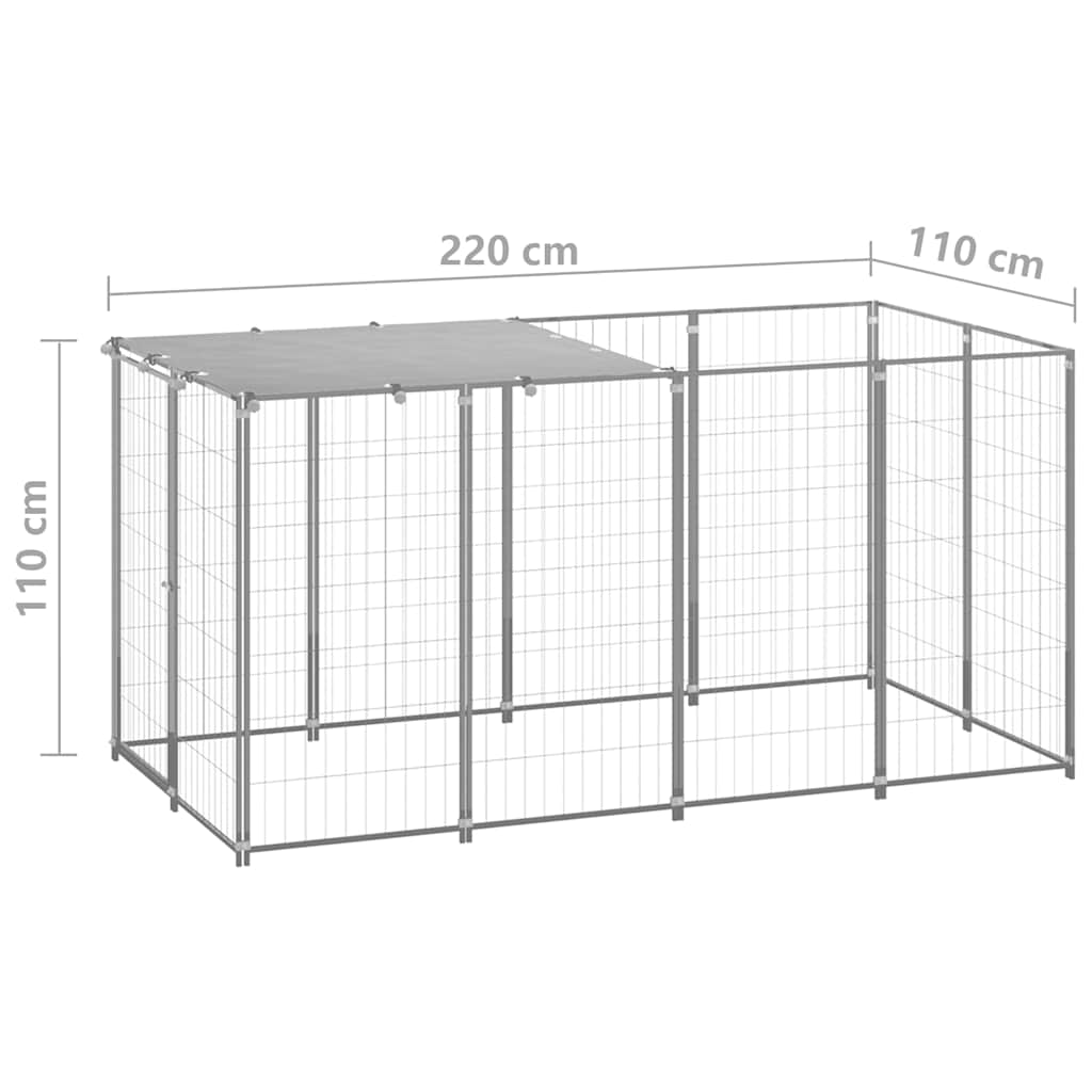 Hundezwinger Silbern 2,42 m² Stahl