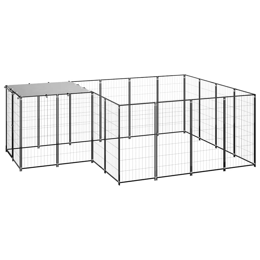 Hundezwinger Schwarz 6,05 m² Stahl