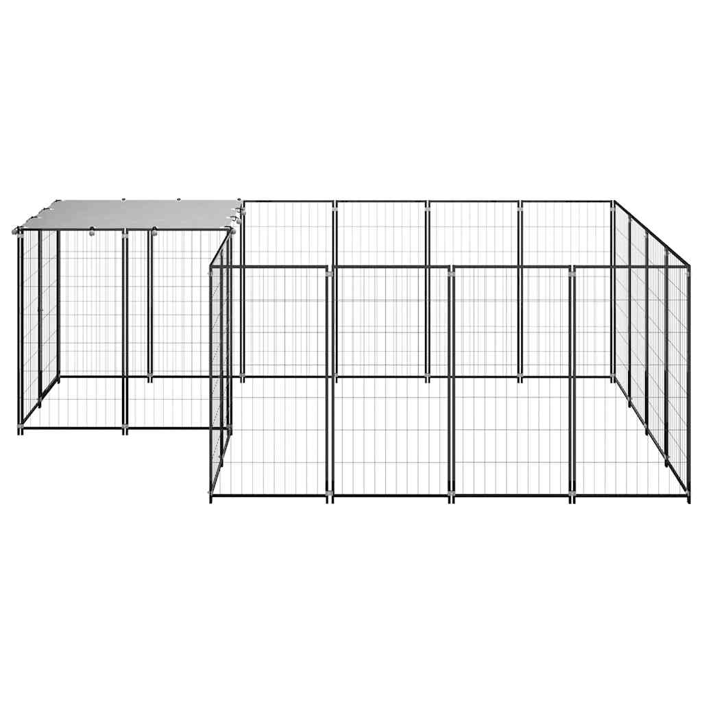 Hundezwinger Schwarz 6,05 m² Stahl