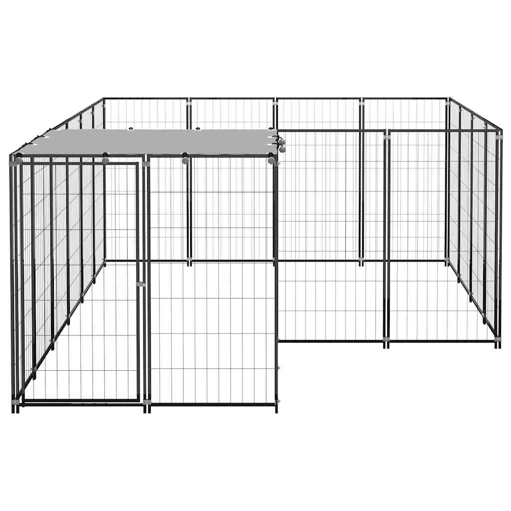 Hundezwinger Schwarz 6,05 m² Stahl