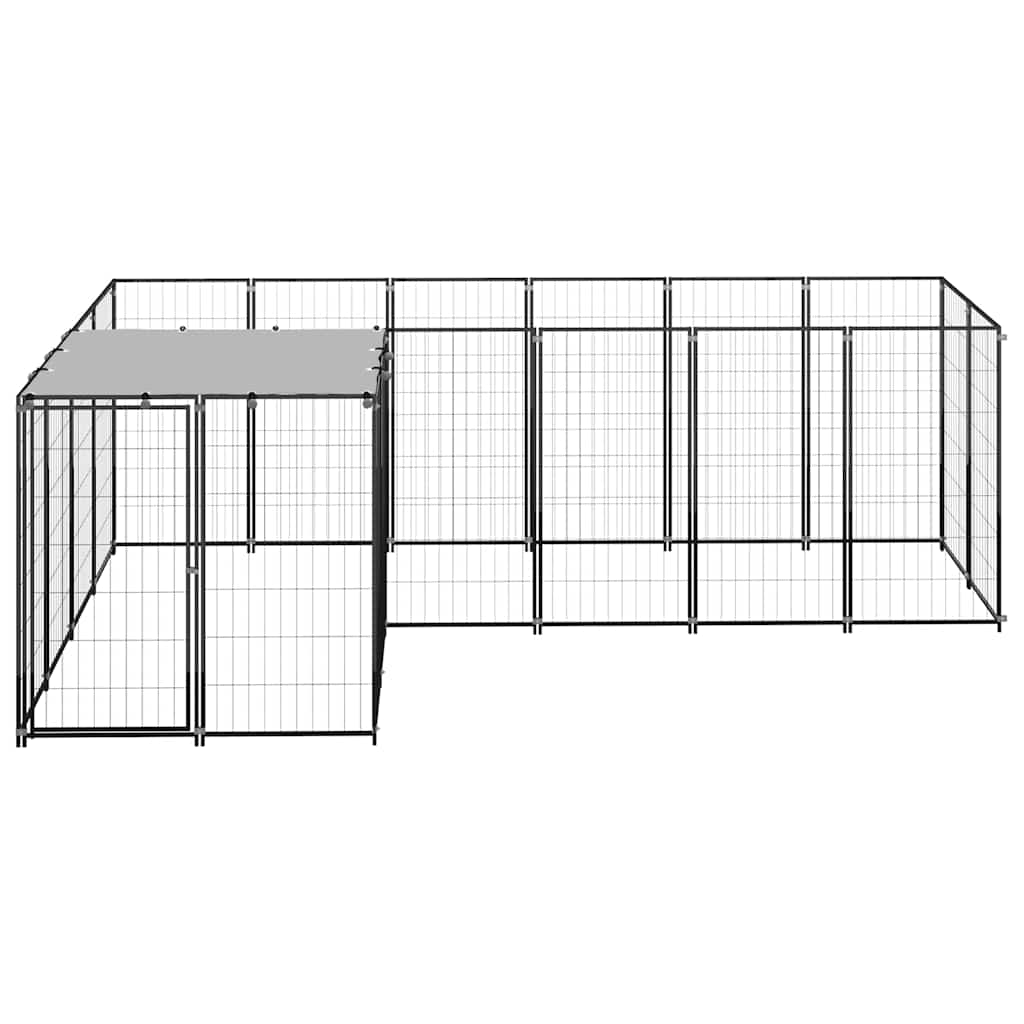 Hundezwinger Schwarz 4,84 m² Stahl
