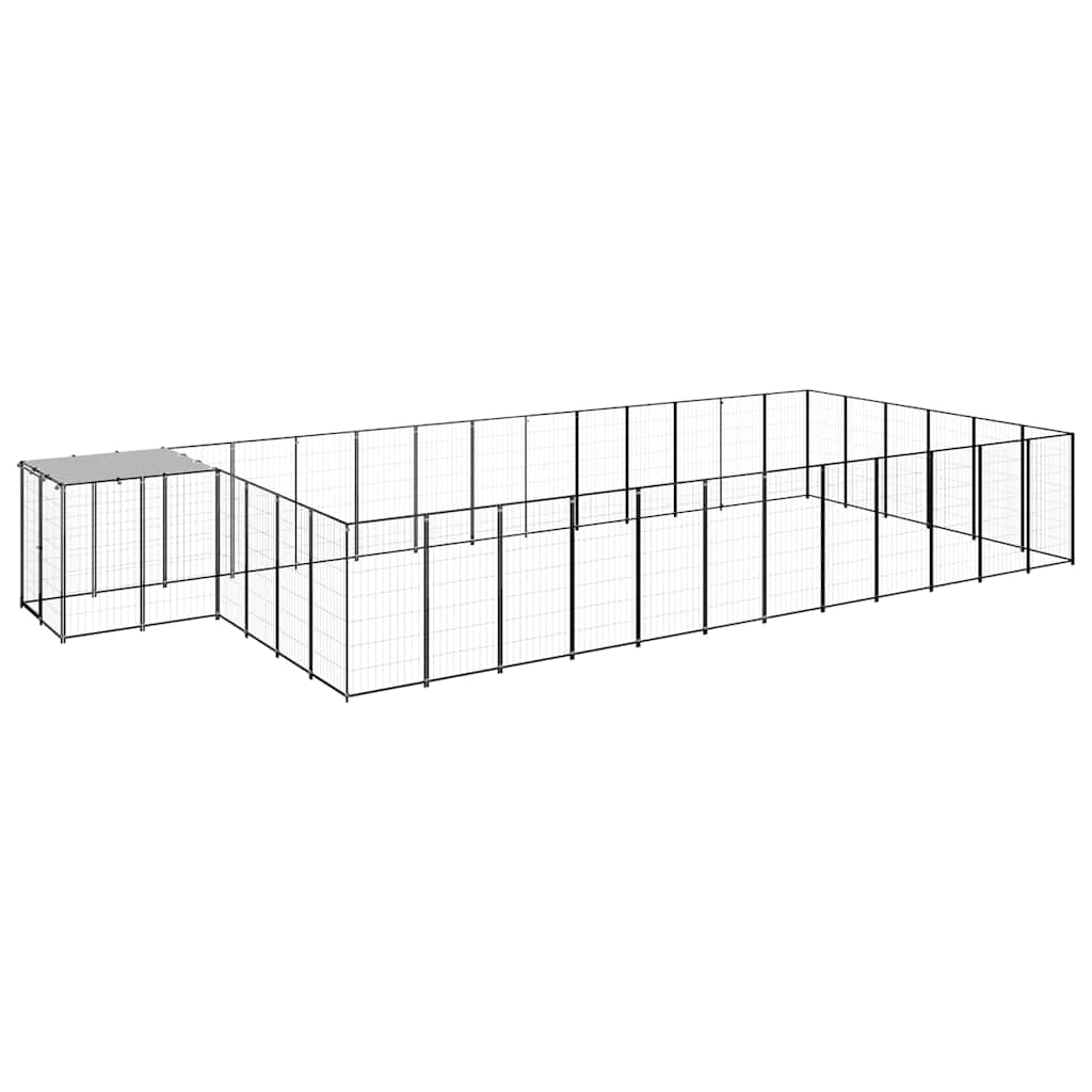 Hundezwinger Schwarz 22,99 m² Stahl