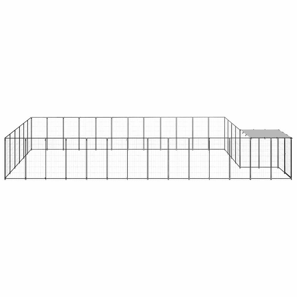 Hundezwinger Schwarz 22,99 m² Stahl