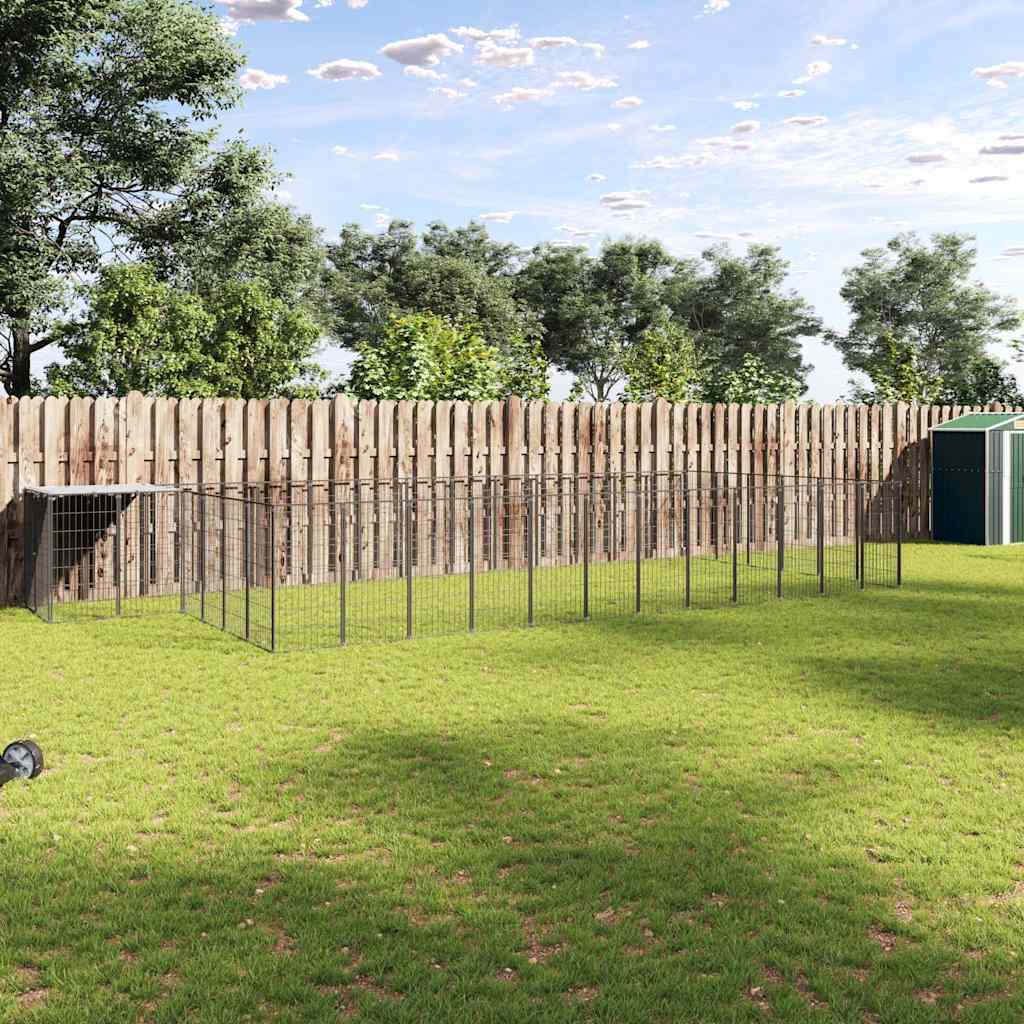 Hundezwinger Schwarz 22,99 m² Stahl