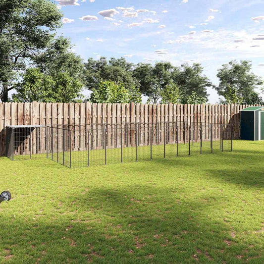 Hundezwinger Schwarz 22,99 m² Stahl