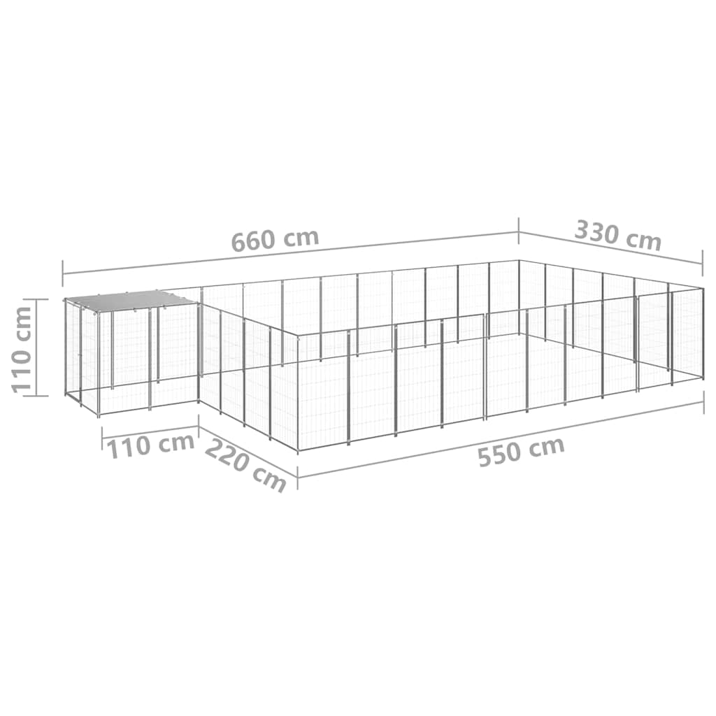 Hundezwinger Silbern 19,36 m² Stahl